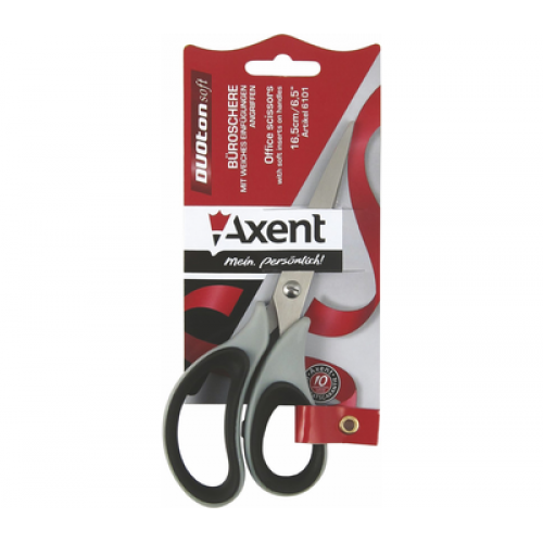 Ножницы Axent Duoton Soft 21 см серо-черные 6102-01-A