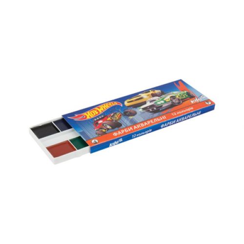 Краски акварельные Kite в картонной упаковке Hot Wheels 12 цветов HW17-041